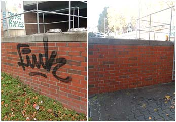 Graffitientfernung Technikraum Friedensbrücke Frankfurt Graffitientfernung Technikraum Friedensbrücke Frankfurt